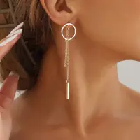 Серьги женские с цепочкой золотистые