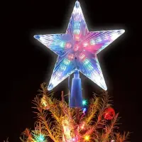 Звезда на елку светящаяся разноцветная 16 см Звезда на елку светящаяся разноцветная 16 см