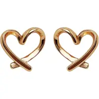 Серьги-гвоздики Сердца золотистые