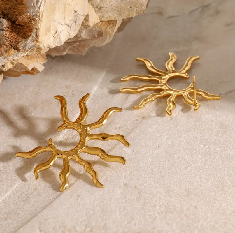 Серьги гвоздики Солнце