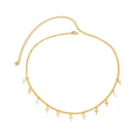 Цепочка с Крестами двойная на талию золотистая 80 см