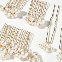 Гребень для волос свадебный с жемчужинами набор заколок