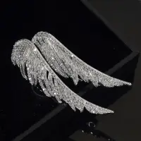 Брошь Крылья Ангела со стразами 5 см