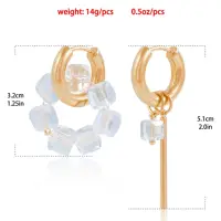 Серьги конго трансформеры с кристаллами золотистые