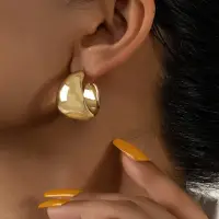 Серьги крупные кольца золотистые