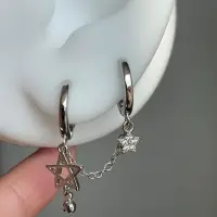 Серьга конго Звезды с кристаллами на два прокола