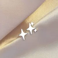 Серьги-гвоздики Звезды серебристые