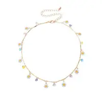 Чокер на шею с цветами с кристаллами