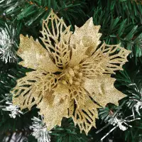 Цветок на елку новогодний Пуансеттия 3 штуки Цветок на елку новогодний Пуансеттия 3 штуки