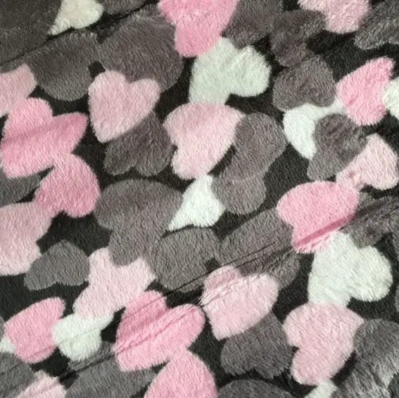 Плед велсофт с сердечками 160x200 cм