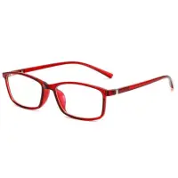 Очки имиджевые прямоугольные без диоптрий красные