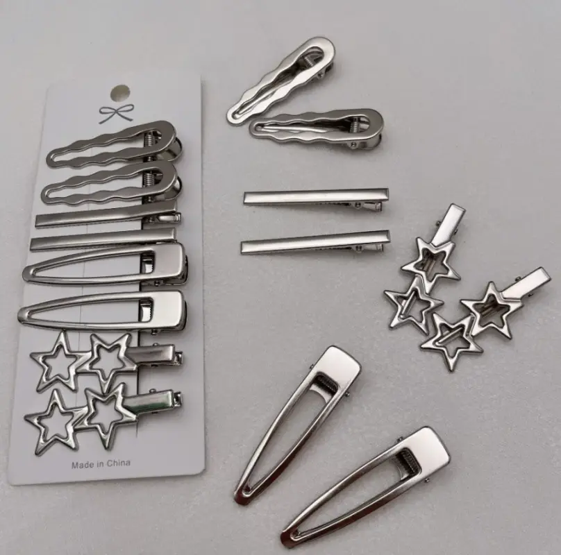 Заколки для волос набор металлические 8 штук