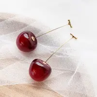 Серьги Вишня золотистые
