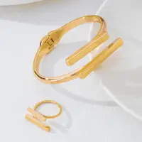 Набор бижутерии Линии браслет и кольцо