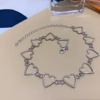 Чокер на шею сердечки серебристое