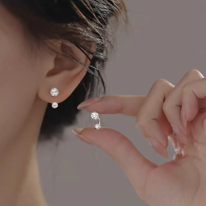 Серьги гвоздики конструктор в кристаллами