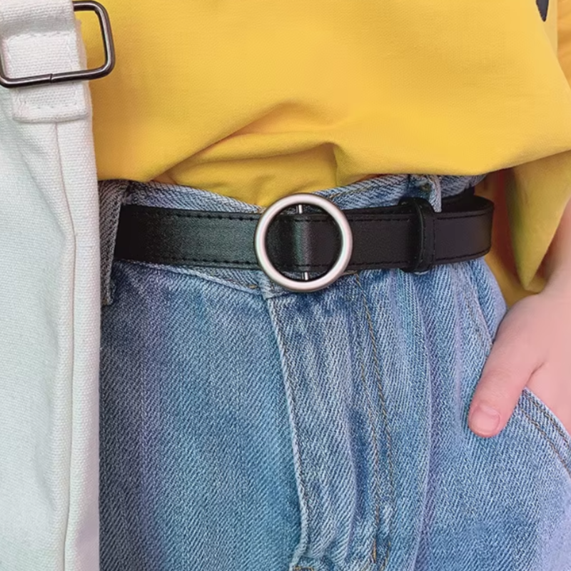 Ремень с круглой пряжкой 115 см