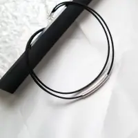 Чокер двойной на шею с металлической вставкой шнурок