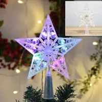 Звезда на елку светящаяся разноцветная 22 см Звезда на елку светящаяся разноцветная 22 см