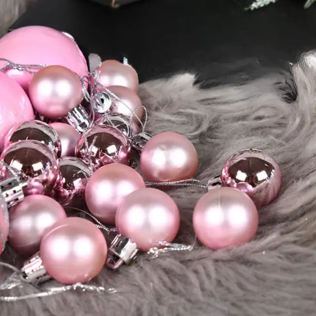 Ёлочные шары Новогодний розовые 16 штук Ёлочные шары Новогодний розовые 16 штук