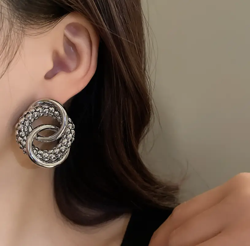 Серьги-кольца переплетенные крупные