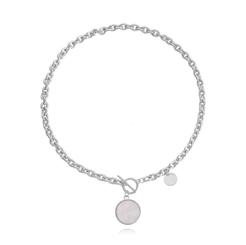 Колье на шею с крупной подвеской звенья