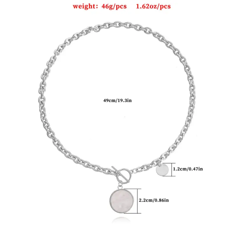 Колье на шею с крупной подвеской звенья