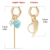 Серьги конго трансформеры с подвесами золотистые