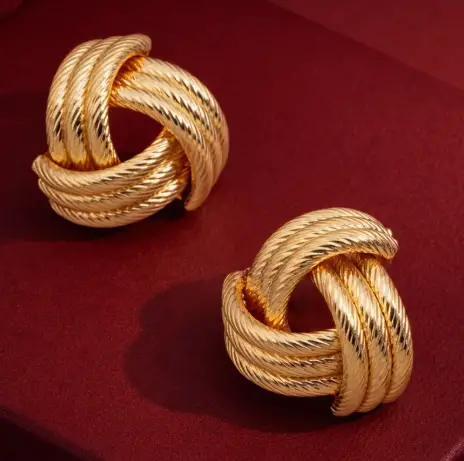 Серьги пусеты Мода золотистые