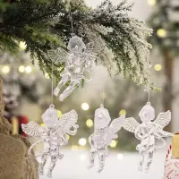 Елочные украшения Ангелочки 7 см 4 штуки Елочные украшения Ангелочки 7 см 4 штуки