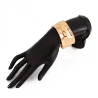 Браслет широкий Мятое золото золотистый