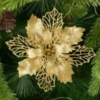 Цветок на елку новогодний Пуансеттия 3 штуки Цветок на елку новогодний Пуансеттия 3 штуки