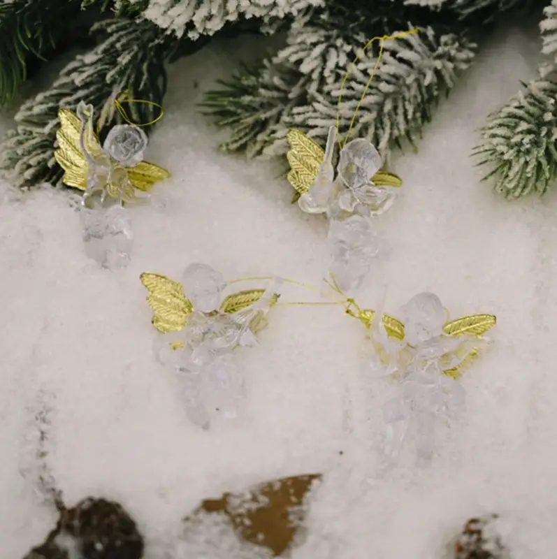 Елочные украшения Ангелочки с золотом 7 см 4 штуки Елочные украшения Ангелочки с золотом 7 см 4 штуки