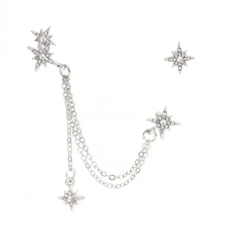 Кафф на ухо с проколом Звезды