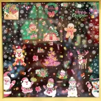 Наклейки на окно Новогодние набор большой Наклейки на окно Новогодние набор большой