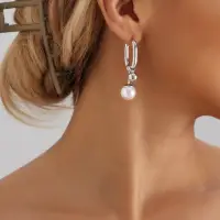 Серьги трансформеры овальные с жемчужинами