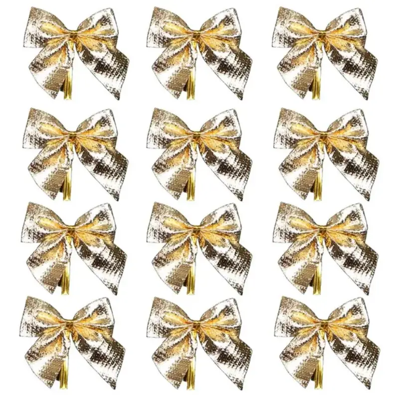 Бантики ёлочные золотистые 36 штук Бантики ёлочные золотистые 36 штук