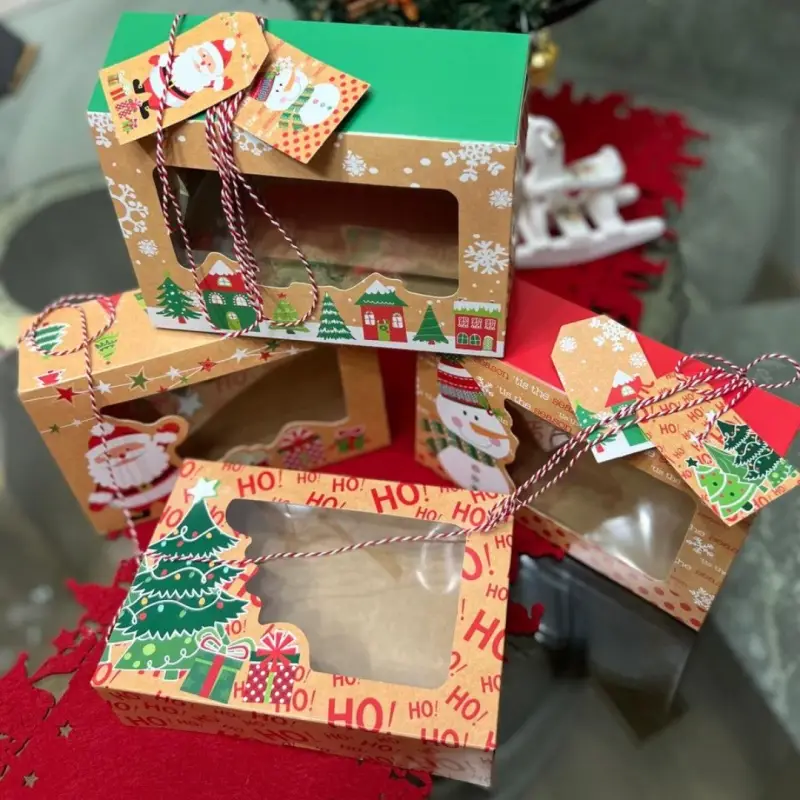 Подарочные коробки Новогодние набор 4 штуки Подарочные коробки Новогодние набор 4 штуки