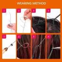 Блестящие нити для волос светлые 100 штук