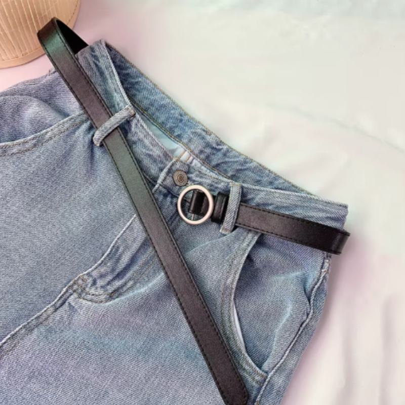 Ремень с круглой пряжкой 115 см