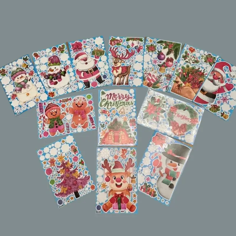 Наклейки на окно Новогодние набор большой