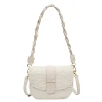 Сумка кросс-боди на плечо меховая белая