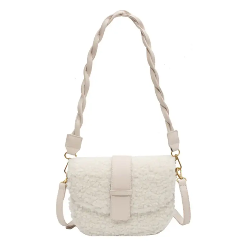 Сумка кросс-боди на плечо меховая белая Сумка кросс-боди на плечо меховая белая