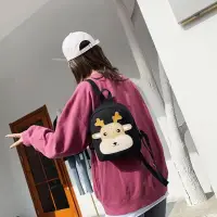 Рюкзак в садик дошкольный Оленёнок черный