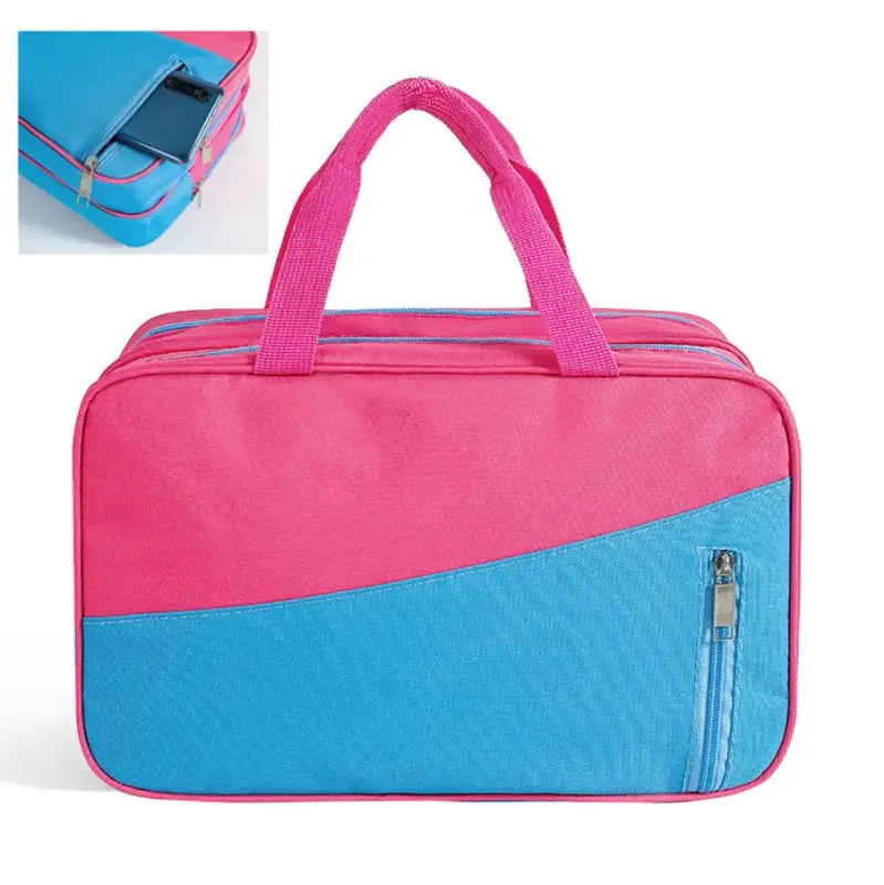 Сумка-саквояж спортивная розово-голубая