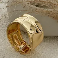 Браслет широкий Мятое золото золотистый