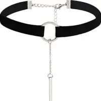 Чокер на шею с подвеской черный