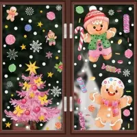 Наклейки на окно Новогодние набор большой Наклейки на окно Новогодние набор большой