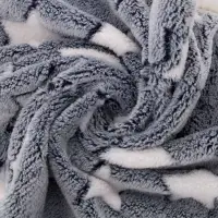 Плед велсофт серый со звёздами 160x200 cм