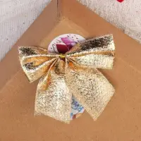 Бантики ёлочные золотистые 36 штук Бантики ёлочные золотистые 36 штук